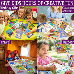 24Pack Coloring Books for Kids Ages 4-8 8-12, Small Bulk Coloring Books for Kids