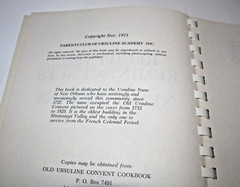 „Recipes and Reminiscences of New Orleans” cookbook, Ursuline Academy, 1971 (B3)