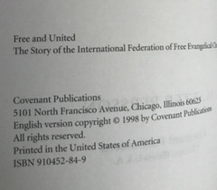 FREE AND UNITED ~ WALTER PERSSON ~ 1998 ~ INT. FED. OF FREE EVANGELICAL CHURCHES