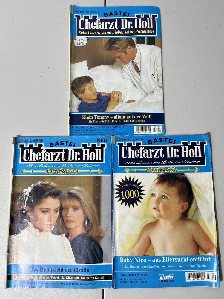 Chefarzt Dr. HOLL German Magazines Lot Of 3. Pre Owned, Vintage. Bastei Roman