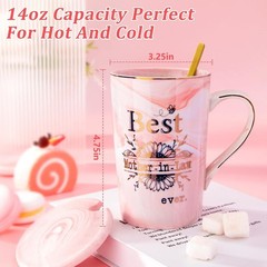Sophisticated 14oz Pink Marble Ceramic Mug – Microwave & Dishwasher Safe Gift