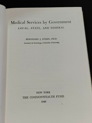Medical Services by Government Local, State, and Federal Book Vintage 1949