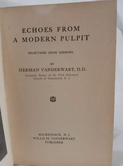 Echoes from a Modern Pulpit Herman Vanderwart 1911 Great Preaching HC Rare