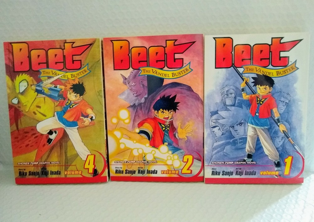 Lot of 3 BEET The Vandel Buster Shonen Jump Graphic Novels Paperbacks #1, 2 & 4