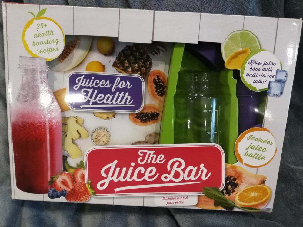 The Juice Bar Kit Juicing For Beginners Health Boosting Book + 14oz Bottle