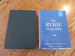 KJV Ryrie Study Bible Black Genuine Leather Red Letter Thumb-Indexed