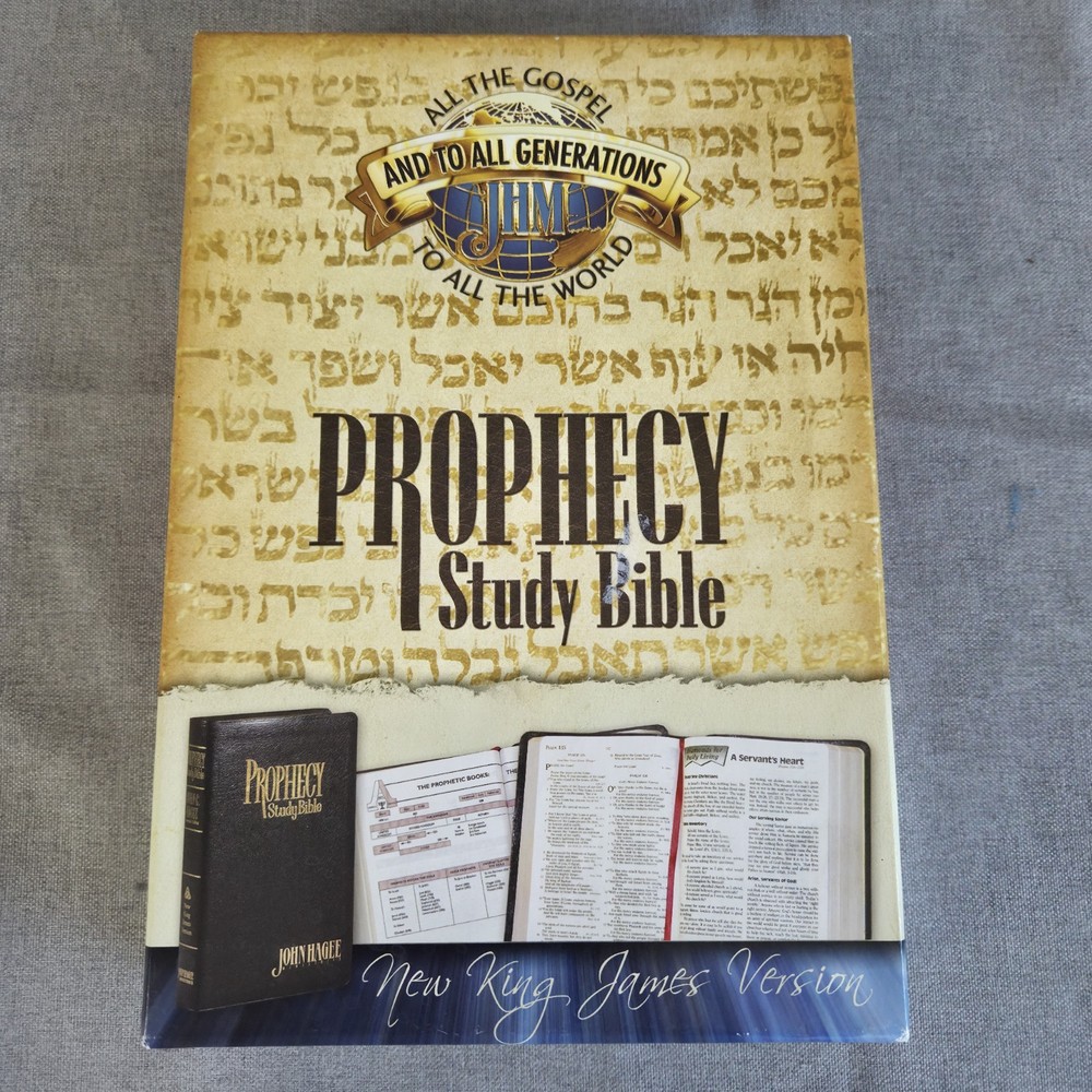 Prophecy Study Bible JHM Black Bonded Leather NKJV Box All The Gospel