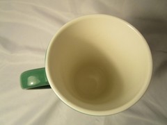 STARBUCKS TALL 16 OZ. MUG CUP GREEN SPECK WITH GREEN SIREN MERMAID LOGO