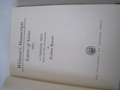 Whitman’s Manuscripts Leaves Of Grass 1860s Bowers 1955 University Of Chicago