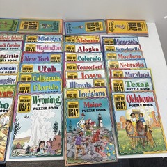 Lot of 36 Highlights Which Way USA Magazine State Activity Puzzle Book with Maps