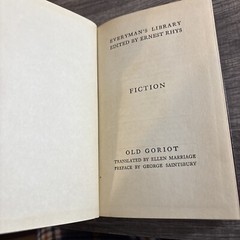Old Goriot By Honore de Balzac J. M. Dent & Sons Ltd. 1922 Reprint