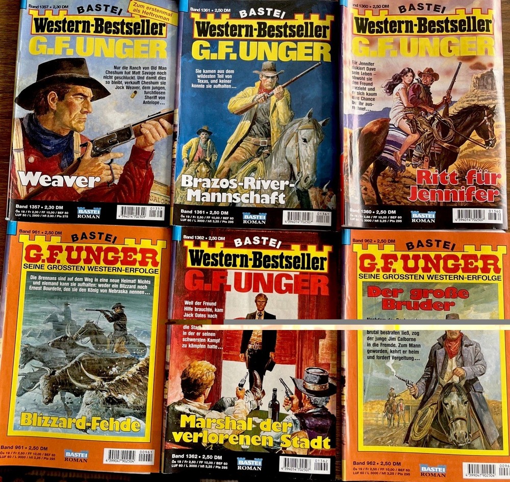 41 BASTEI Western-Bestseller Misc Pulp Fiction German Booklets Books Vintage VG