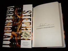 Stephen Greenblatt signed The Rise and Fall of Adam and Eve 1st printing HC book