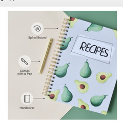 Avocado 8.5” x 11.5” A4 Size recipe book Write In Your Own Recipes W Pen NEW