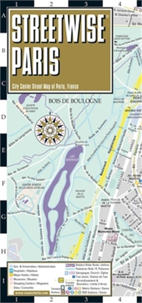Streetwise Paris Map – Laminated City Center Street Map of Paris, France (Sheet