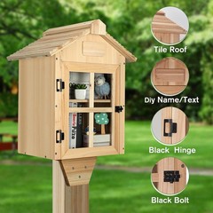 Little Library Box Outdoor Free Library Kit,Double Literature Little Library wit
