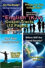 English-(KJV) Bible Gospel Tracts, Pack of 40 Units in 4 Covers, 12 pages each