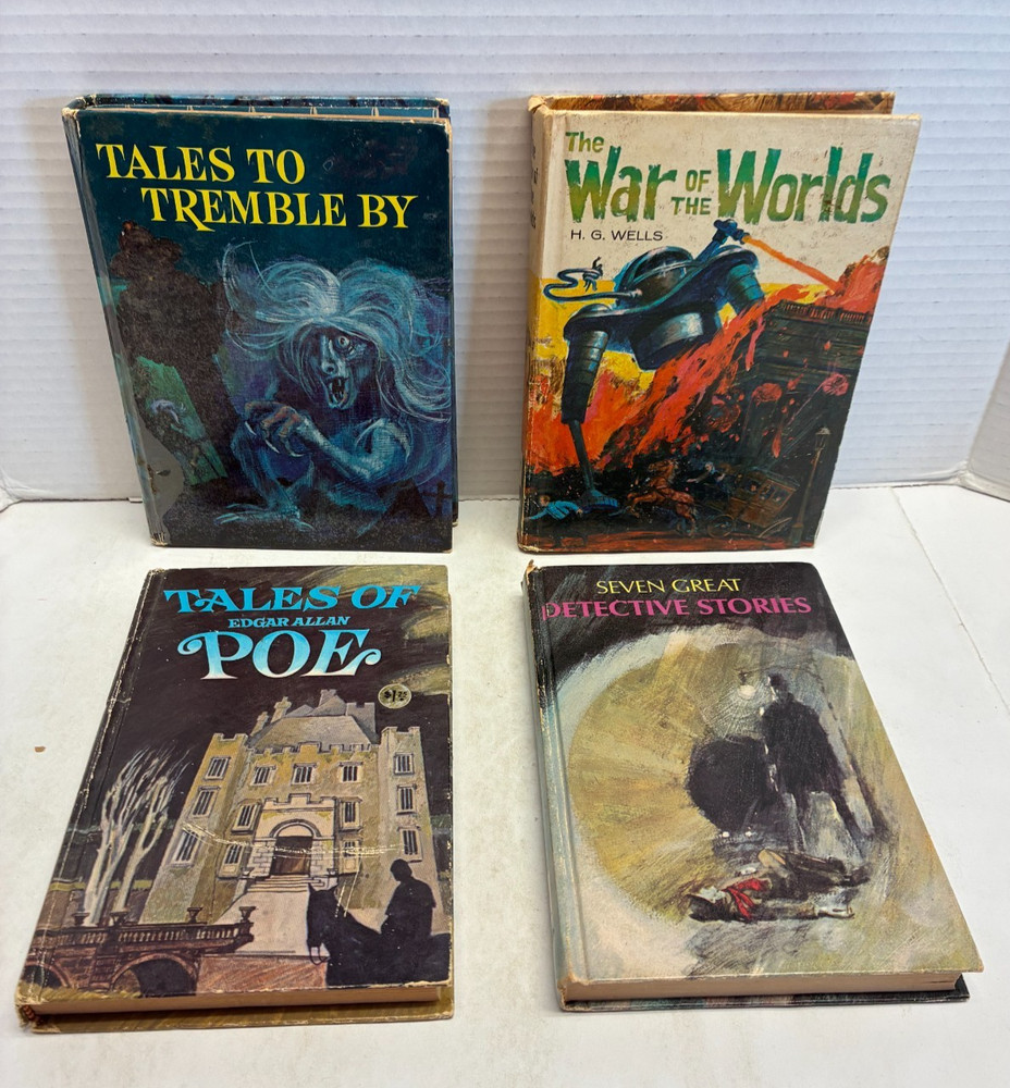 C5 Vintage (4) Whitman Classic Hardback Books WAR OF WORLDS HG Wells MORE