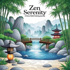 Zen Serenity: A Stress Relief Coloring Journey. Coloring Pages For Adults