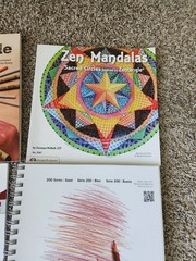 3 Zentangle Coloring Work books. 2 Sketch Books, 30 Color Dual Brush Pens