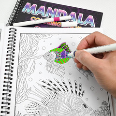 3 Pack Adult Stress Relief Coloring Book,60 Page Mandalas,Animal & Flower Patter