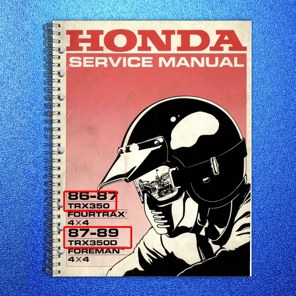 HONDA TRX350 Fourtrax Foreman ATV Service Manual 1985-1989 – WIRE BOUND – COVERS
