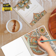 Beautiful Adult Coloring Book Set of 2 for Relaxation – Mandala Coloring Books w