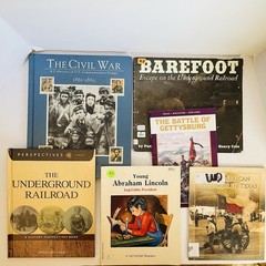 Childrens US History Book Lot 6 Civil War Underground Railroad Lincoln ExLib