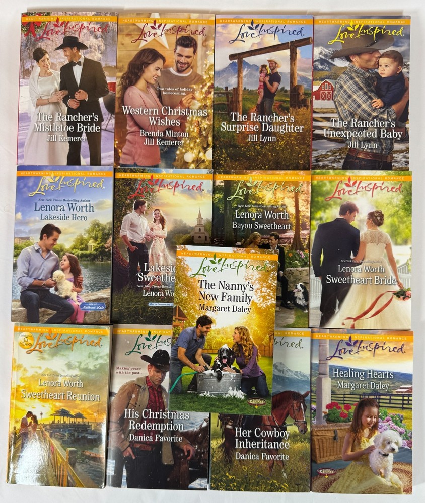 Lenora Worth Harlequin Love Inspired Paperback Faith Based Drama Lot of 13 Books
