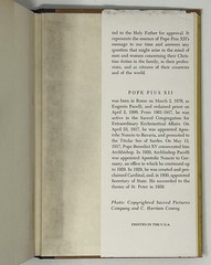 VTG The Pope Speaks: The Teachings of Pope Pius XII – 1957 HC/DJ Pantheon Books