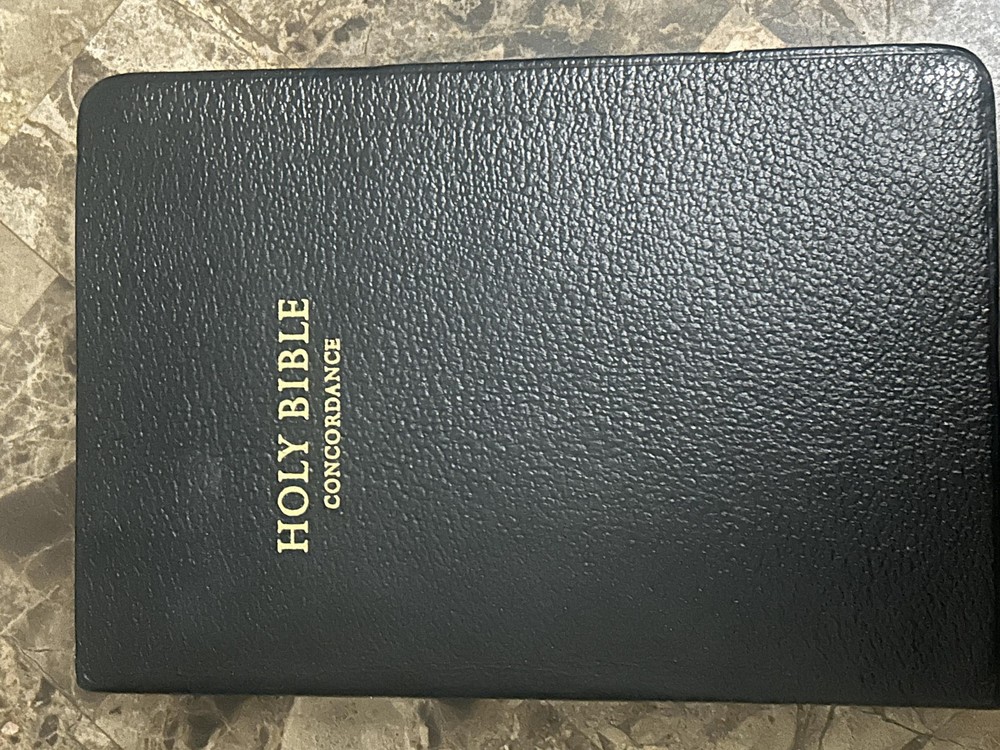 Vintage Holy Bible Concordance KJV Self-Pronouncing Black World HC USA