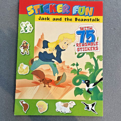 5 NEW Sticker Fun fairytale books 75 Reusable Stickers Bambi Jack Cinderella ETC
