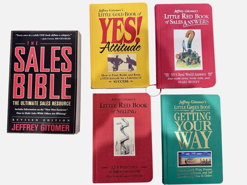 Lot of 5 Jeffrey Gitomer sales strategy books. Little Red,Green,Yellow & Gold +1