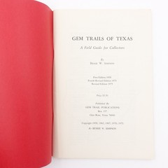 Gem Trails of Texas by Bessie W. Simpson Fourth Revised Edition 1975 GC 88 pages