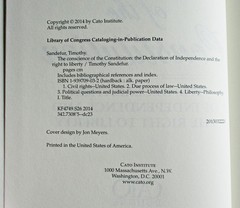 Conscience of the Constitution by Timothy Sandefur HC DJ 2014 Cato Institute