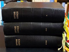 THE DIVINE OFFICE BREVIARY (Latin/English) 3 Volume Set (Leather) Slipcases 1963
