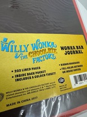 THE COOP- WILLY WONKA WONKA BAR WITH GOLDEN TICKET- HARDCOVER JOURNAL-232 pages