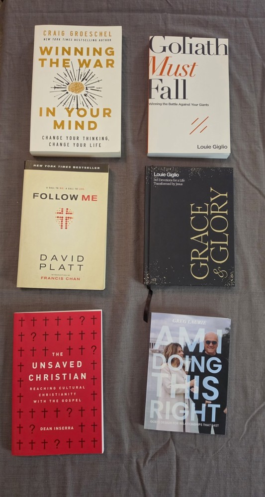 Lot Of 6 Christian Nonfiction Books Including Louie Giglio and David Platt