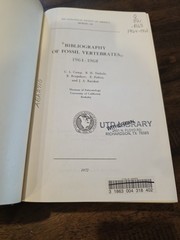 Set: Bibliography of Fossil Vertebrates 1939-1972 Geological Society of America