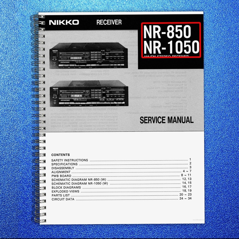 NIKKO NR-850 NR-1050 AM FM Stereo Receiver Service Manual , FOLDOUTS