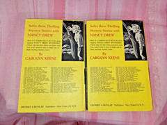 26 39 Nancy Drew Mystery Carolyn Keene Matte HC White End Pages Behind Tree