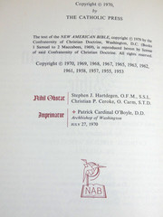 NEW AMERICAN BIBLE w Apocrypha Catholic Press Soft Cover 1971