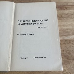 Battle History 1st Armored Division WWII George F Howe 1954 Combat Forces Press