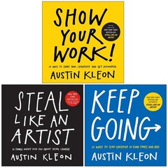Austin Kleon 3 Books Set Show Your Work, Steal Like An Artist & Keep Going