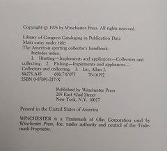 The American Sporting Collectors Handbook (1976) from Allan Liu – 1st EDITION DJ
