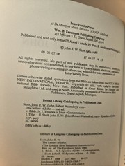 John R. W. Stott Tyndale NT Commentaries Vol 19 Letters of John Rev PB 1988
