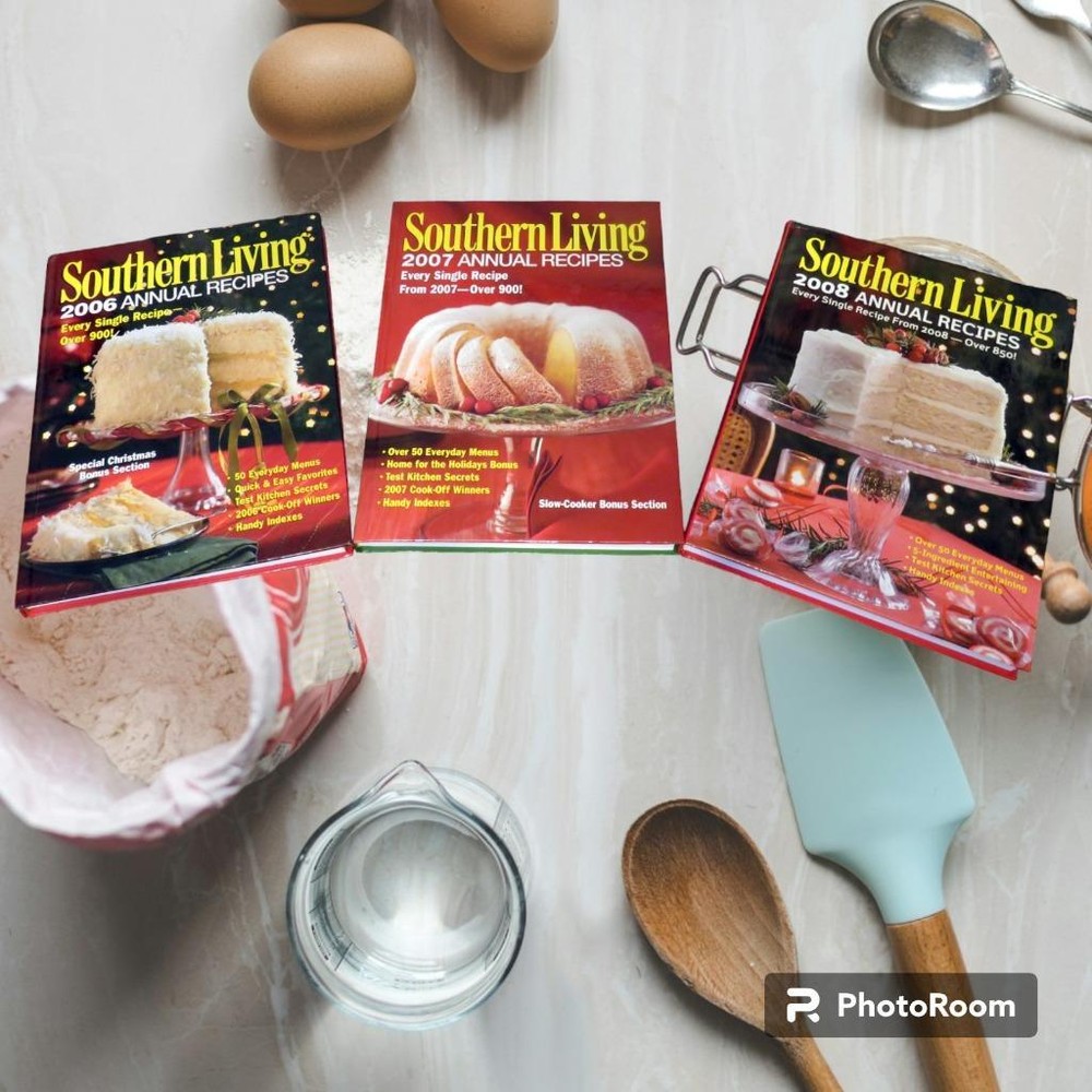 Lot of 3 Southern Living Annual Recipes Cookbooks 2006, 2007 & 2008 Hardback