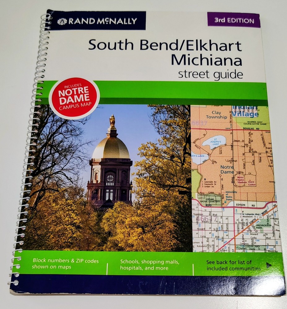 Rand McNally South Bend Elkhart Michiana Street Guide 3rd Edition 2007 Spiral