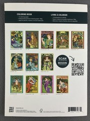 Alphonse Mucha Coloring Book Lot Of 12 Pages Clean Watercolor Pages