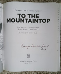 To the Mountaintop by Charlayne Hunter-Gault signed 1st Ed hardback/Civil Rights